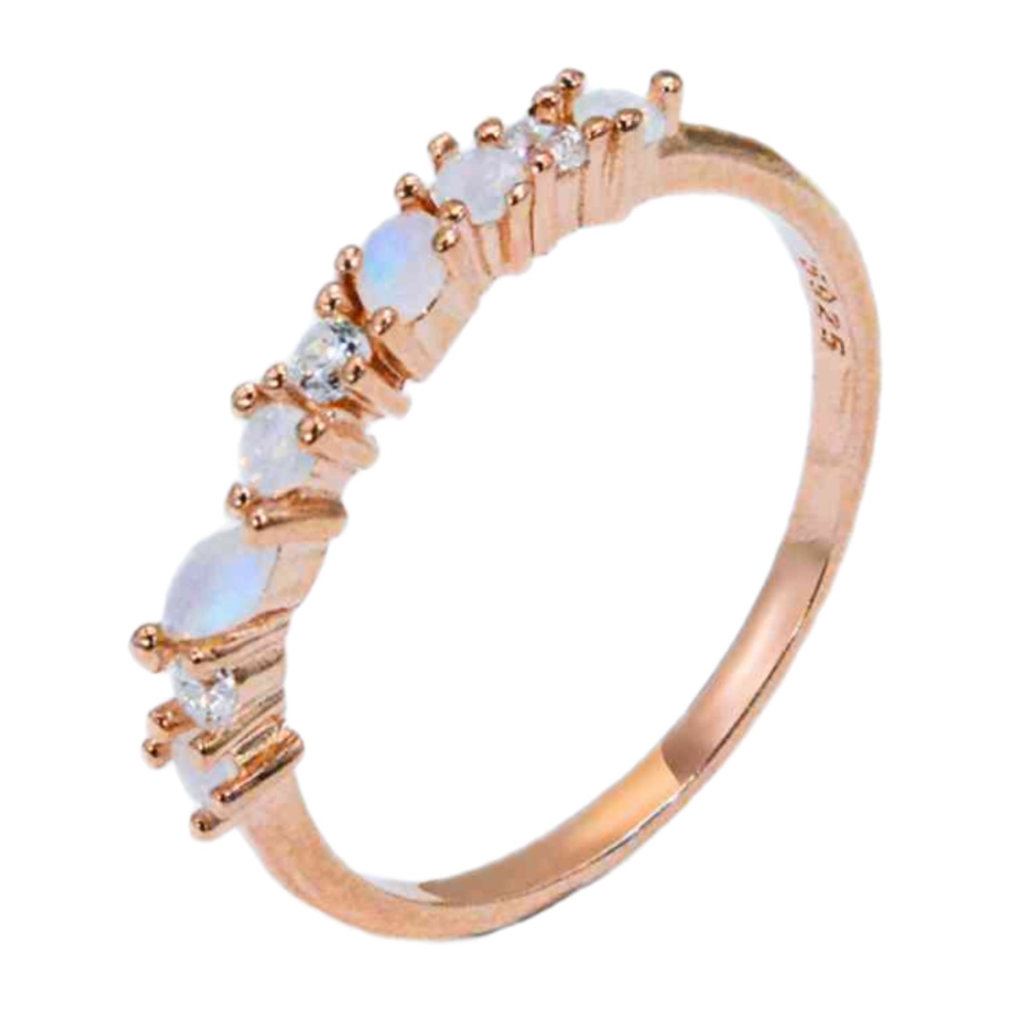 Rainbow Moonstone Rose Gold Ring