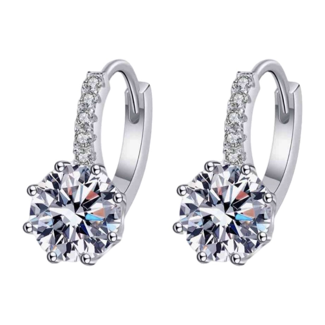 Sterling Silver Moissanite Dangle Earrings