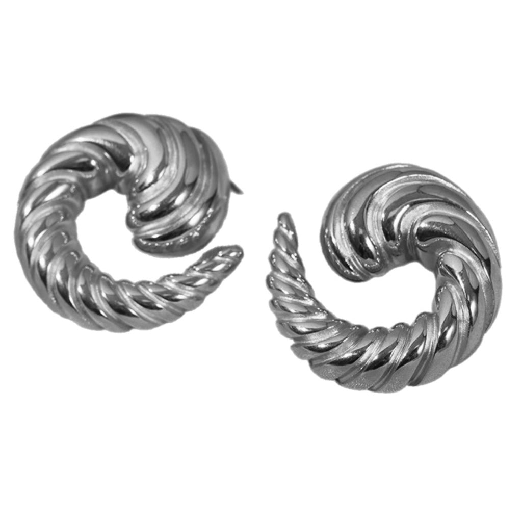 Titanium Steel Spiral Shape Stud Earrings