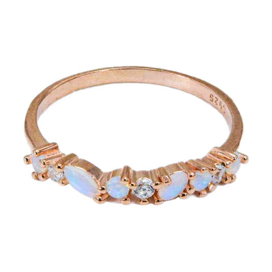 Rainbow Moonstone Rose Gold Ring