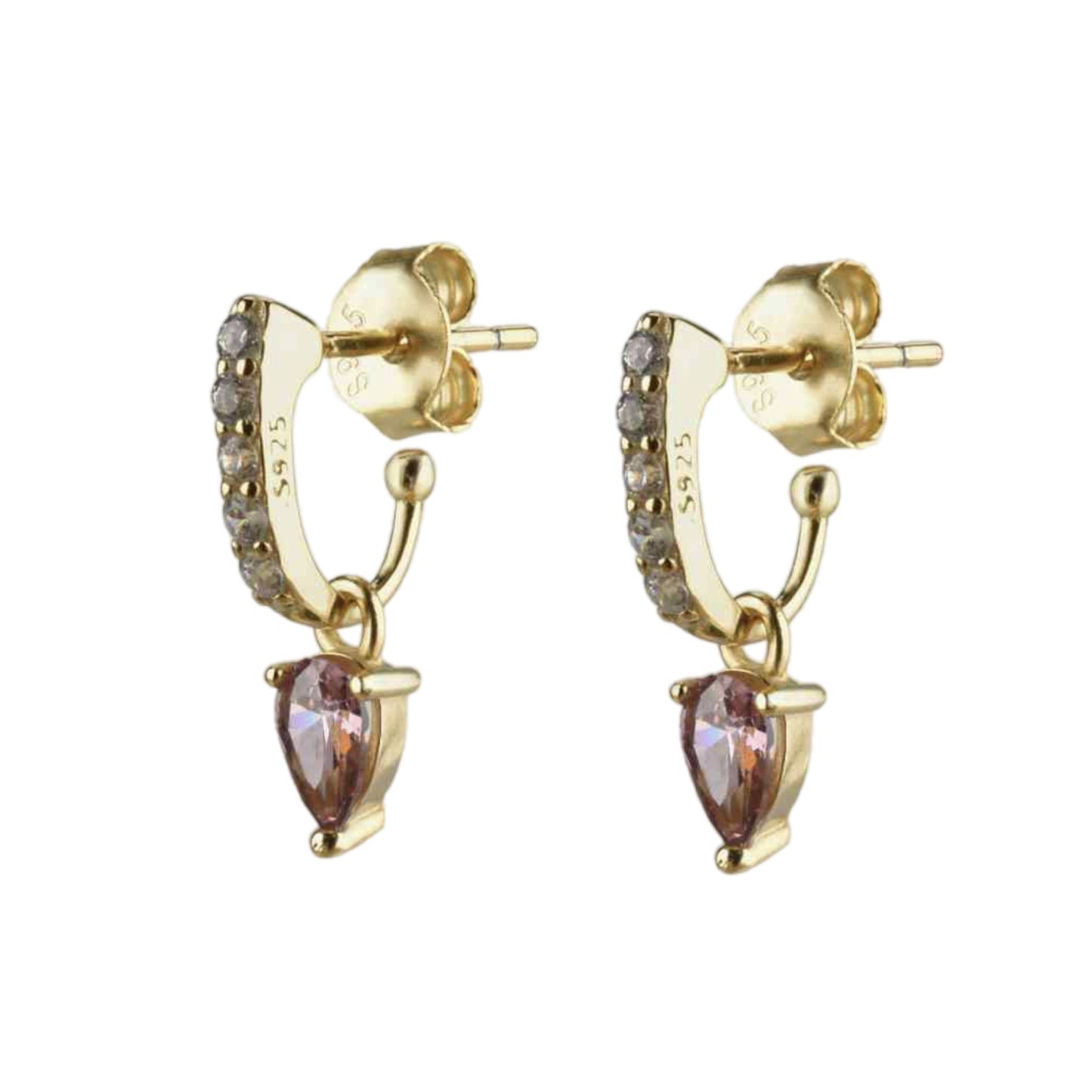 Gold Dangle Stud Earrings