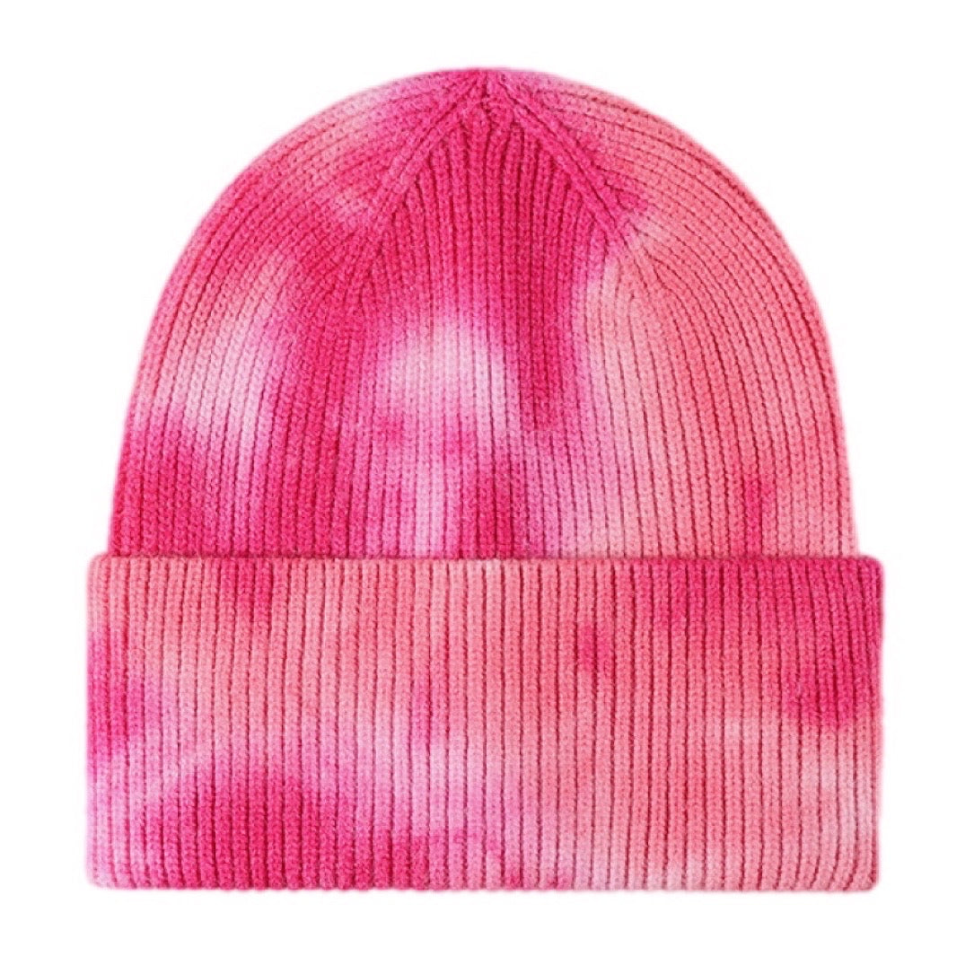 Tie-Dye Cuffed Rib-Knit Beanie