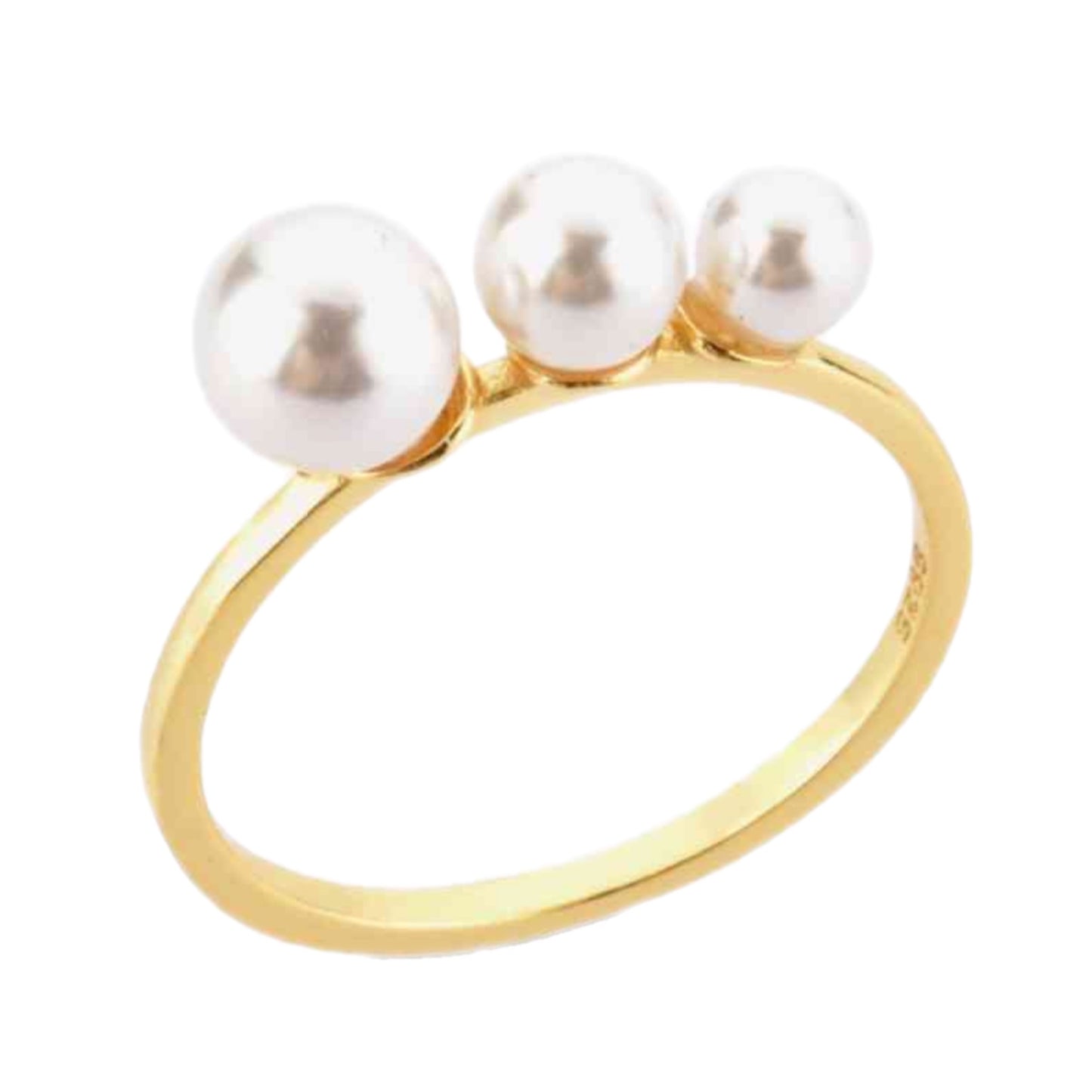 Gold Triple Pearl Ring