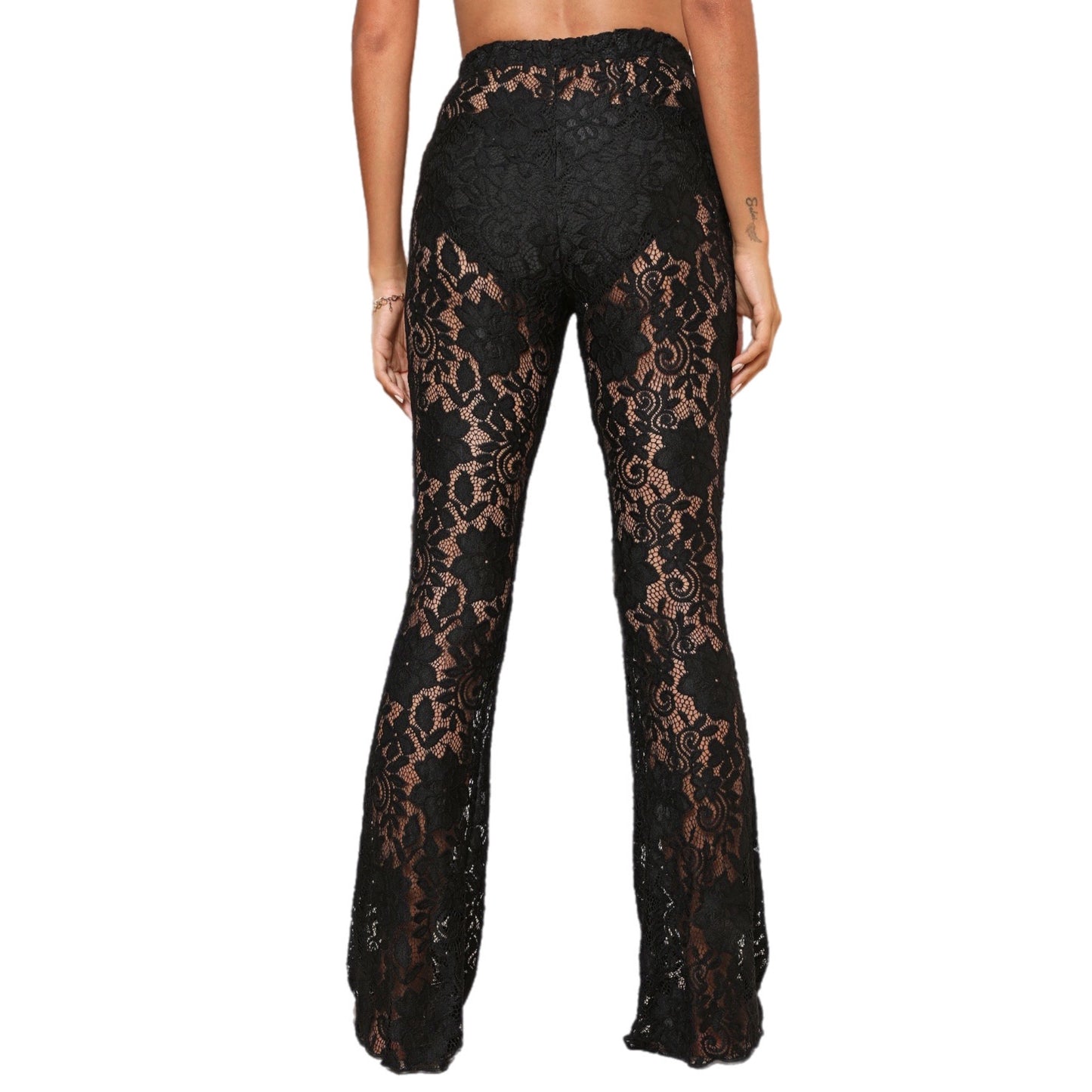 Lace High Waist Swim Coverup Pants