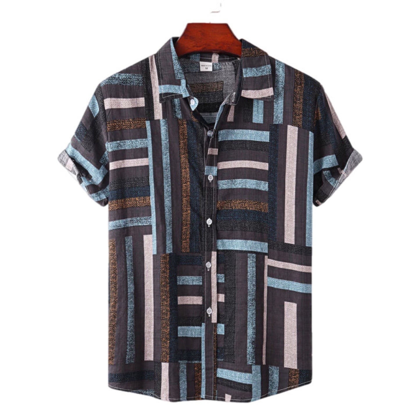 Retro Short Sleeve Button Up Shirt