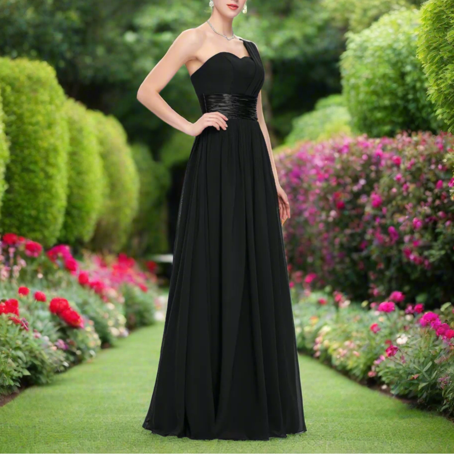 One Shoulder Evening Gown