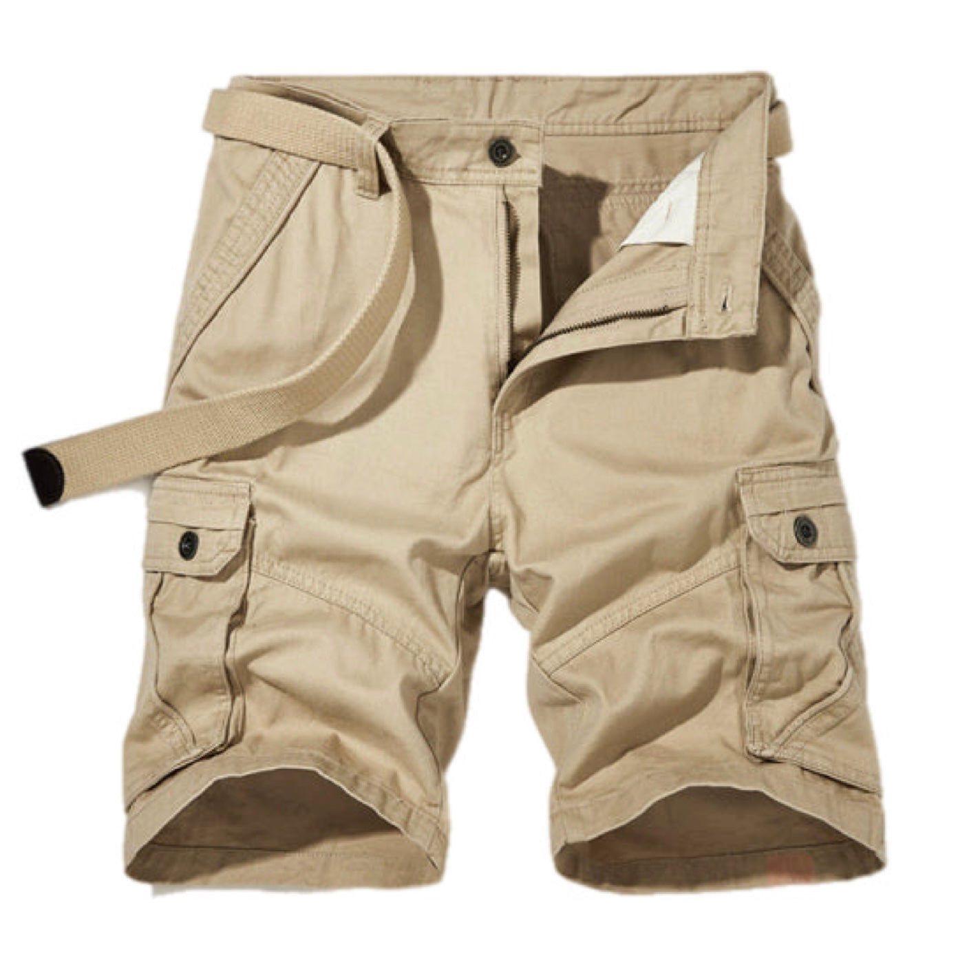 Multi-Pocket Cargo Shorts (Without Belt）