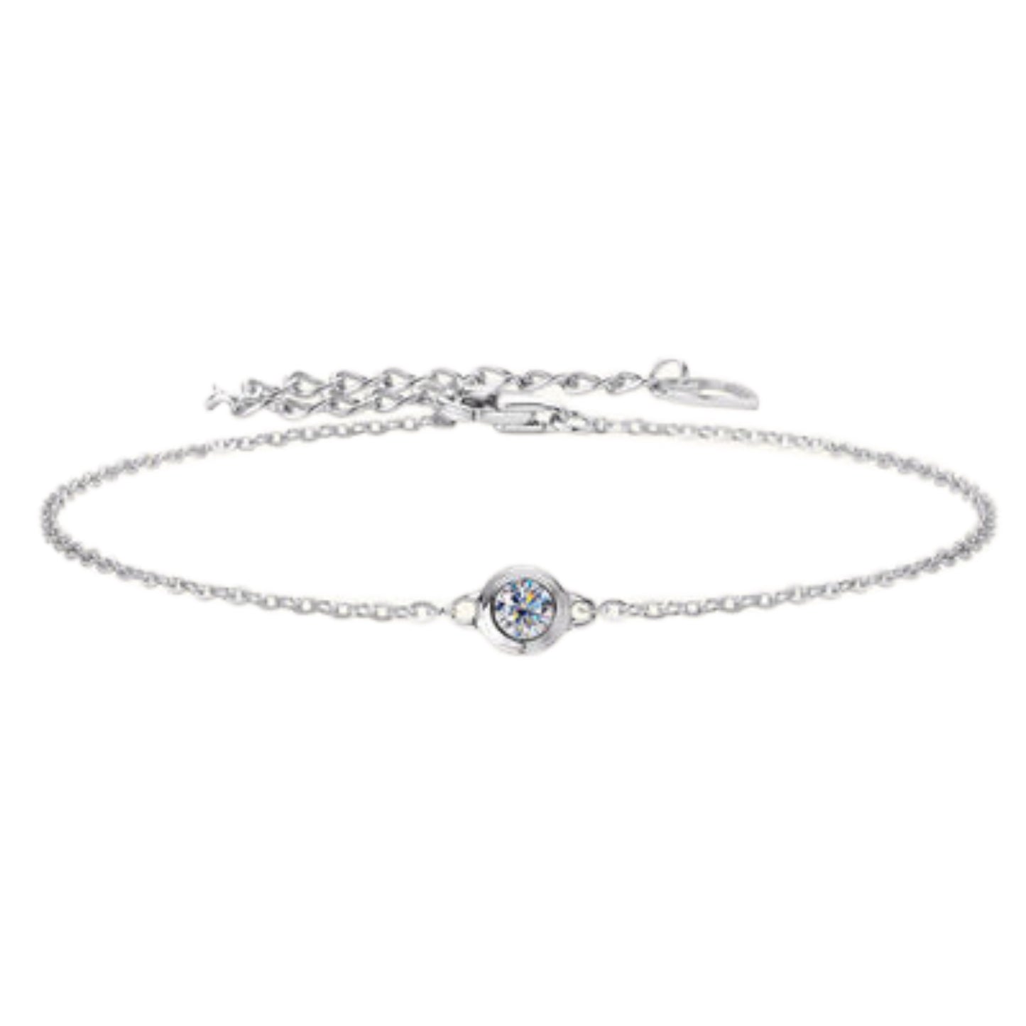 Inlaid Moissanite 925 Sterling Silver Bracelet