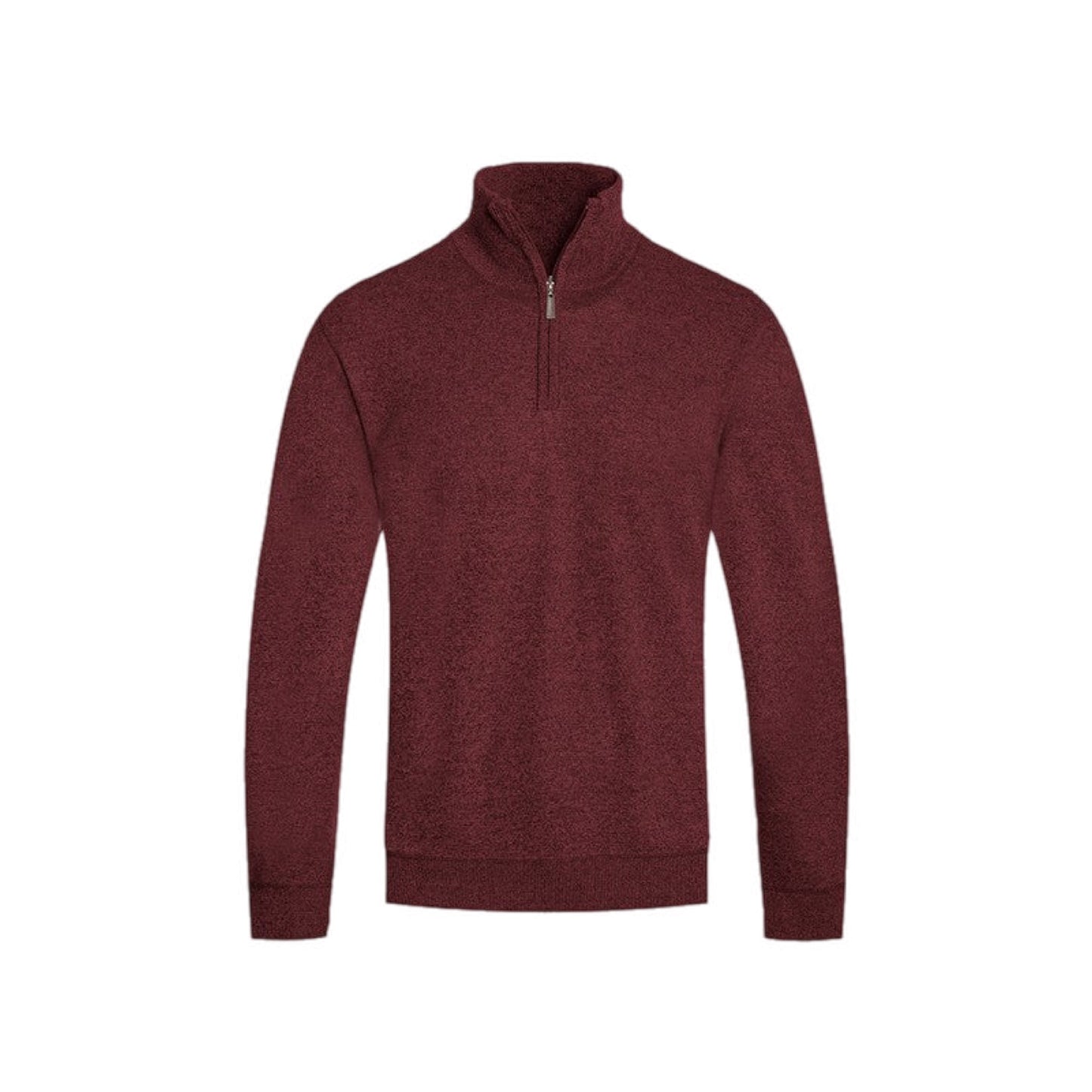 Heathered Half-Zip Fleece Pullover Sweater