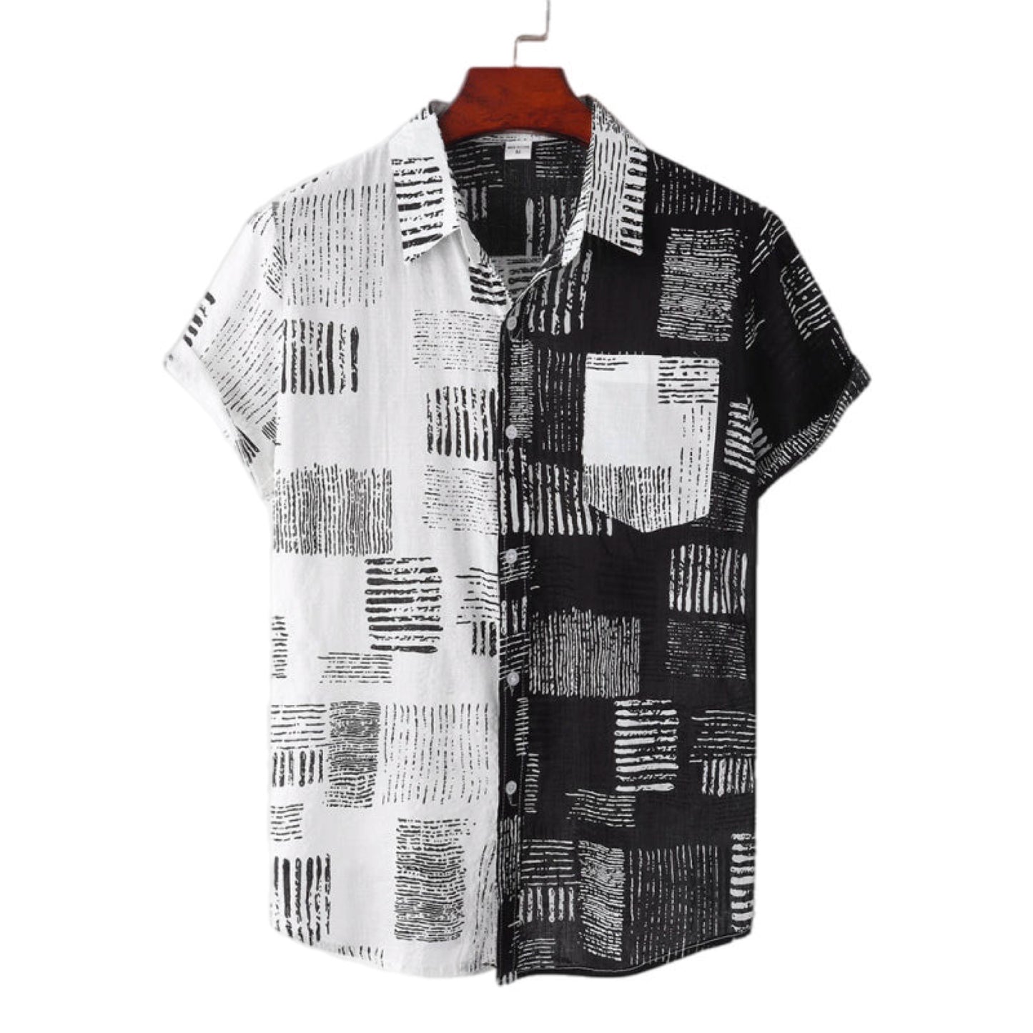 Print Button Up Short Sleeve Shirt