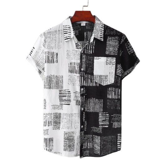 Print Button Up Short Sleeve Shirt