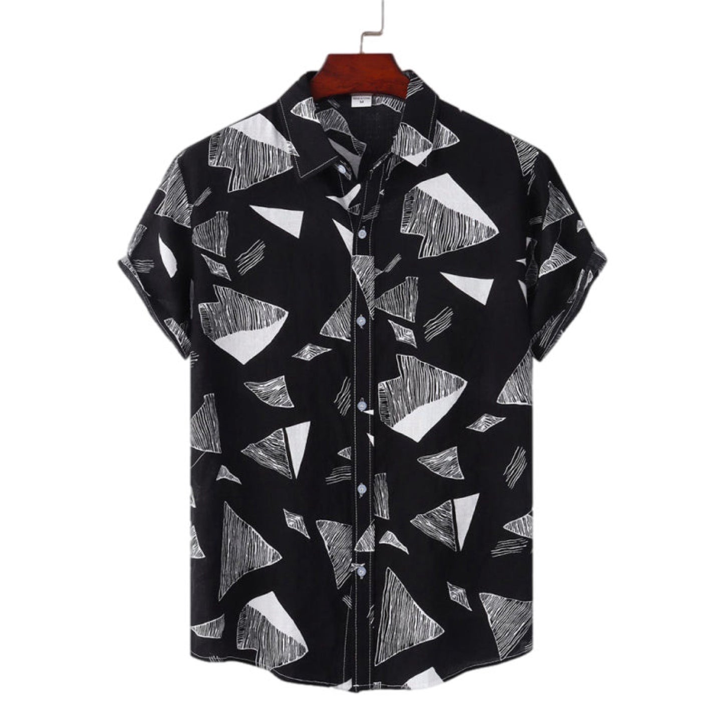 Button Up Short Sleeve Print Shirt