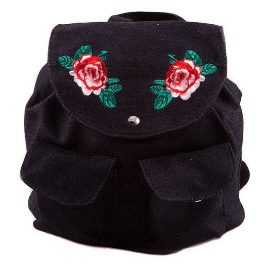 Floral Embroidered Backpack