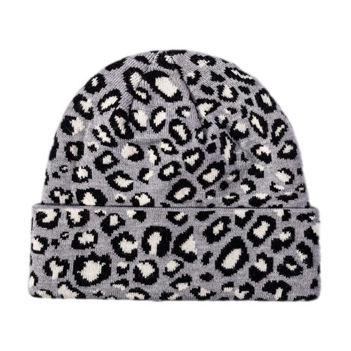 Leopard Cuffed Beanie