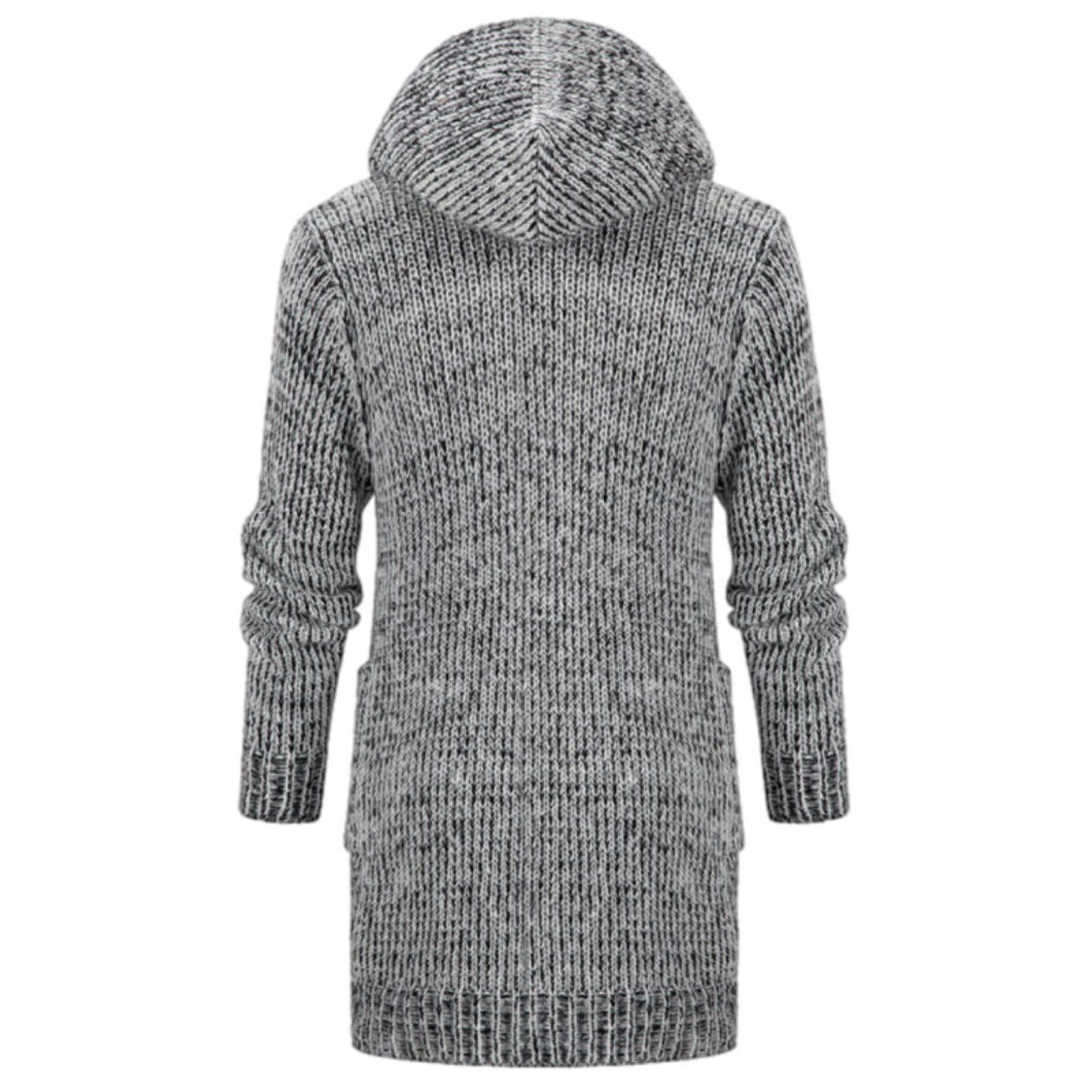 Mid Length Knit Cardigan with Hood