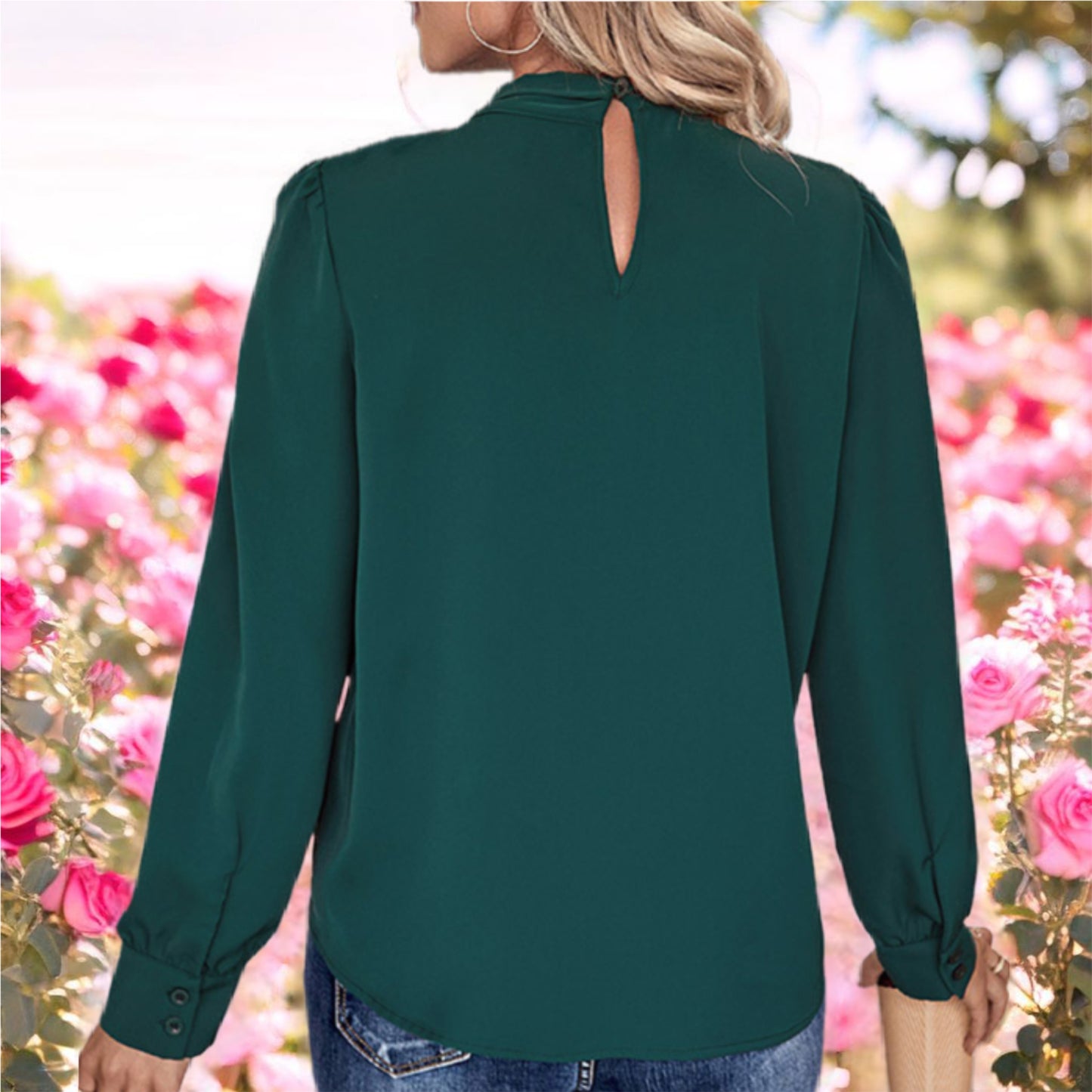 Twist Neck Long Sleeve Top