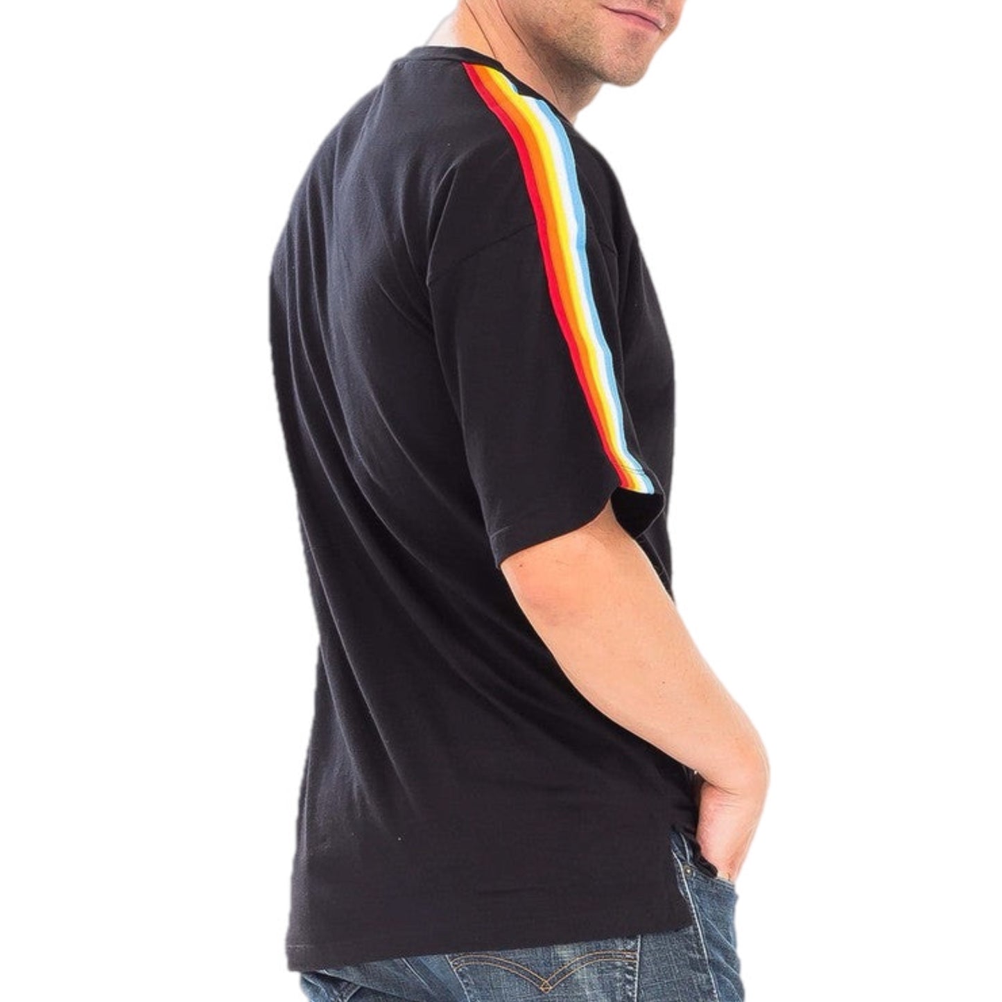 Rainbow Striped Short Sleeve Shirt