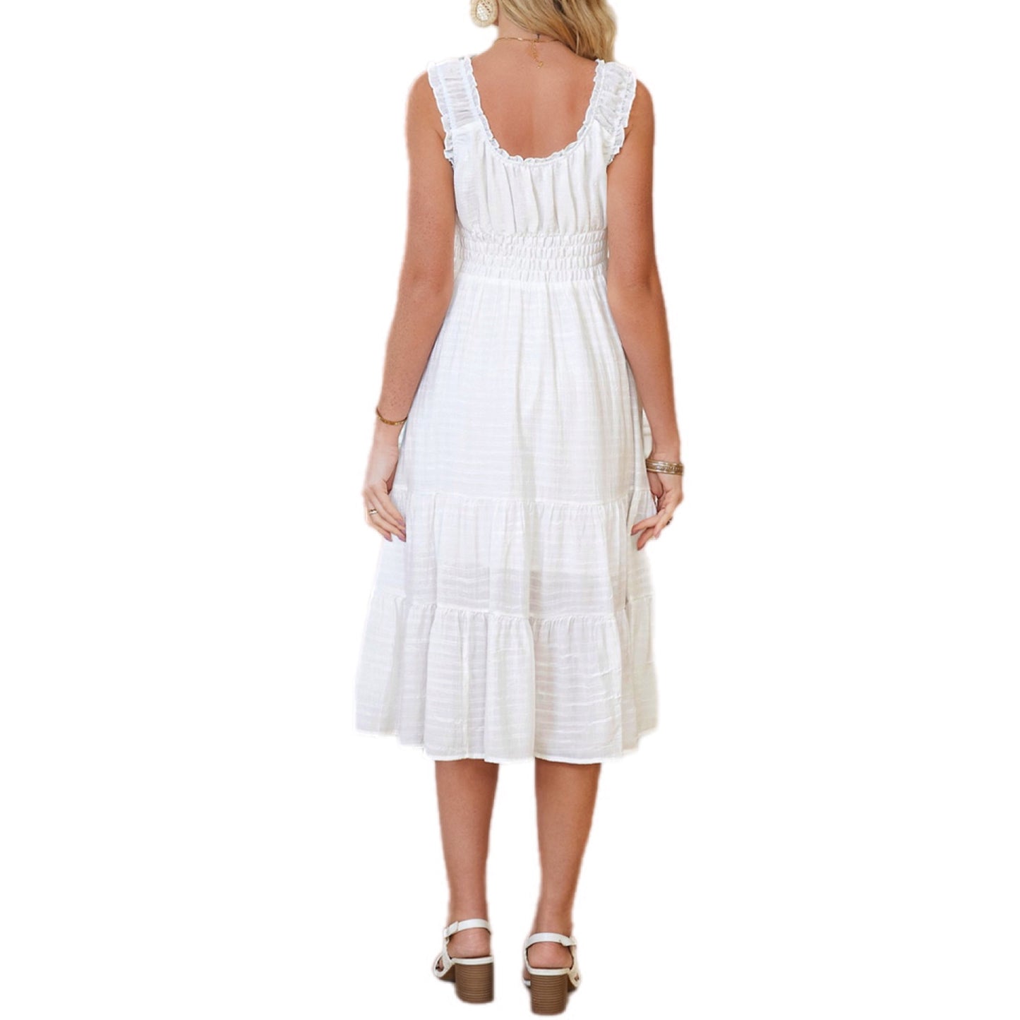 Sleeveless Tiered Midi Sundress