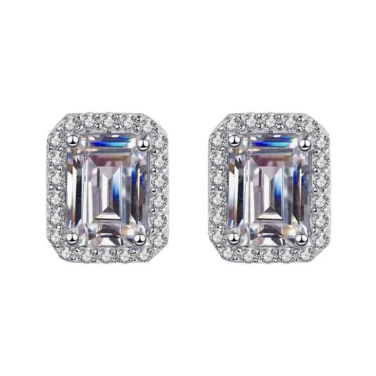 Moissanite Sterling Silver Stud Earrings