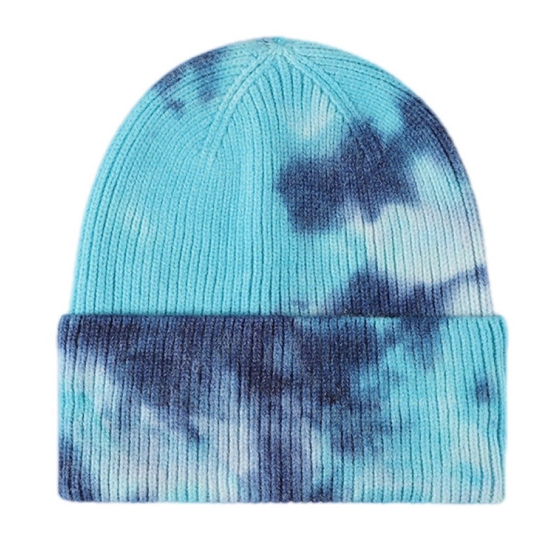 Tie-Dye Cuffed Rib-Knit Beanie