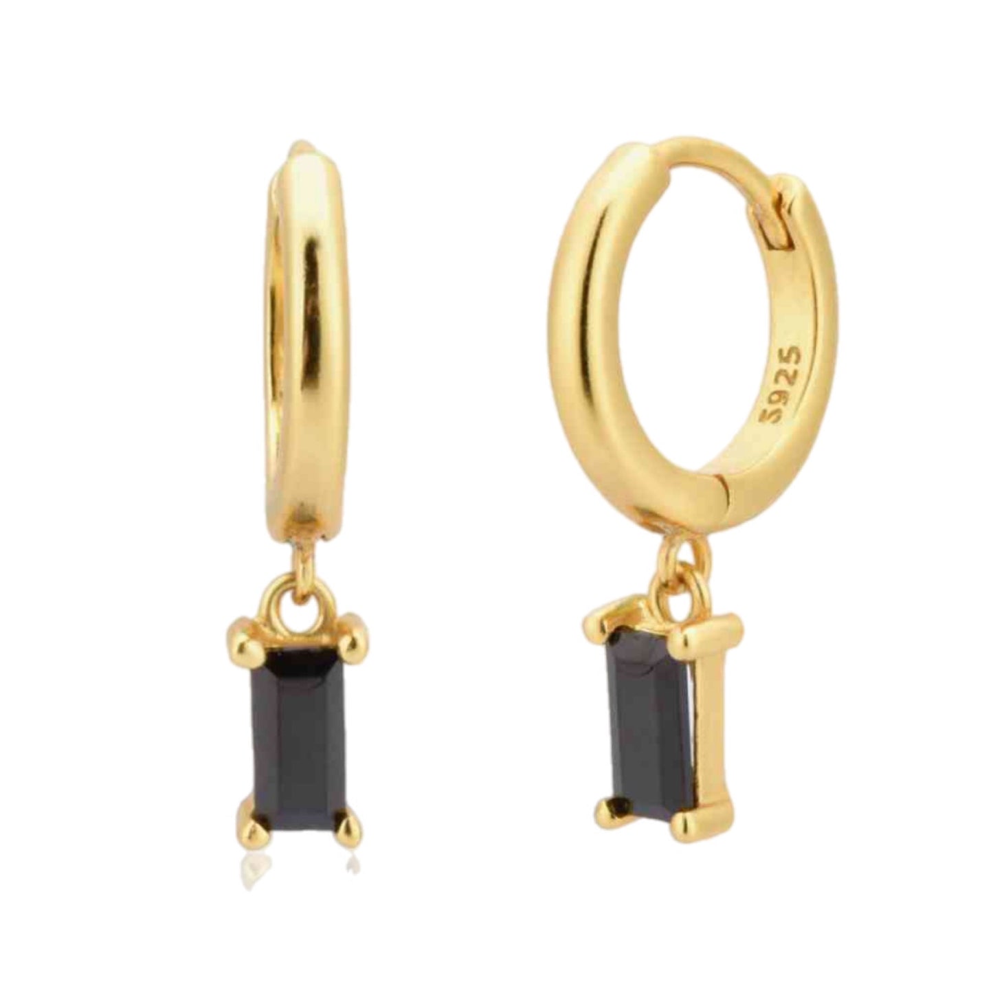 CZ Dangle Hoop Earrings