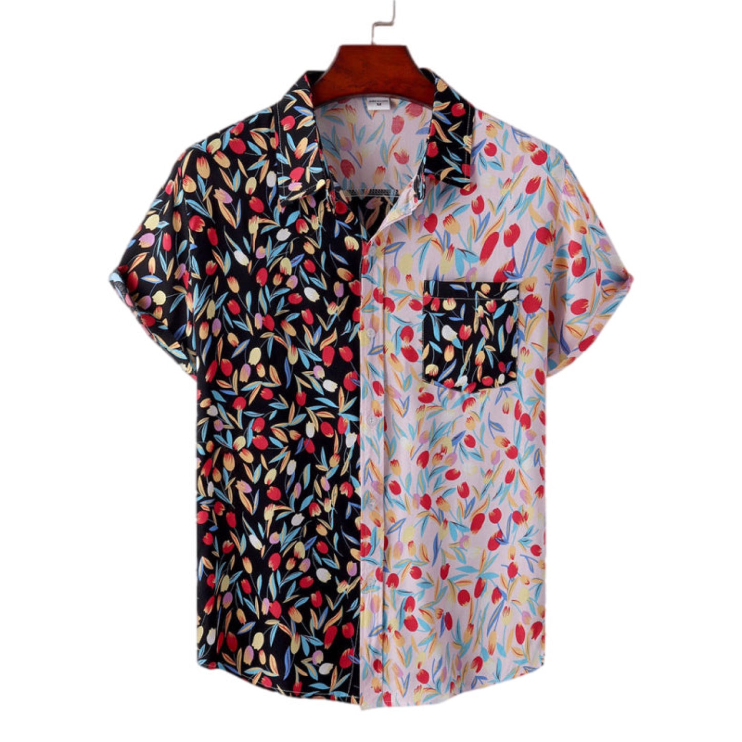 Print Button Up Short Sleeve Shirt