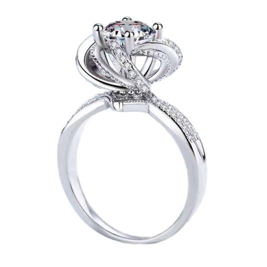 Moissanite Sterling Silver Solitaire Ring