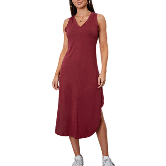 Casual Sleeveless Midi Tank Dress