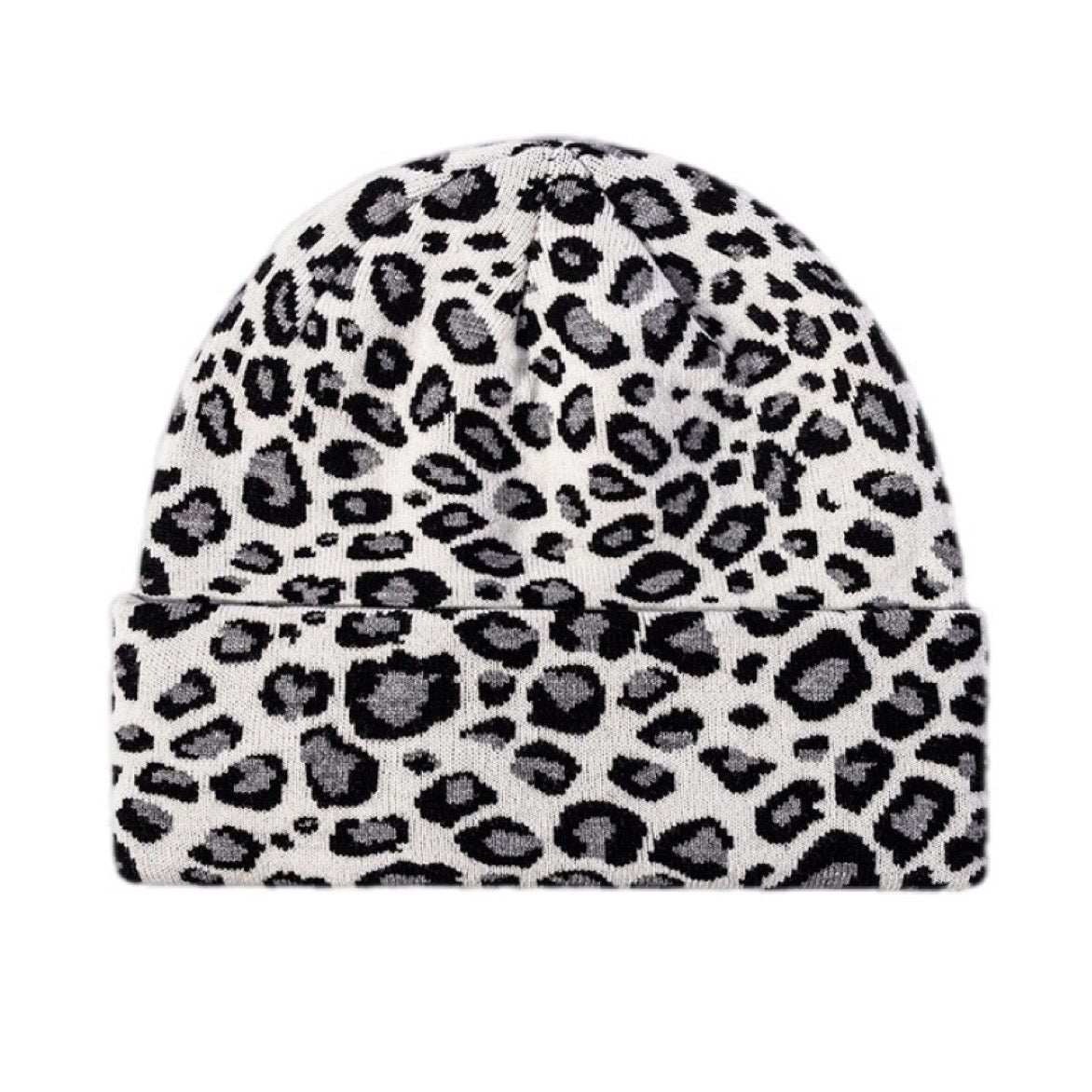 Leopard Cuffed Beanie