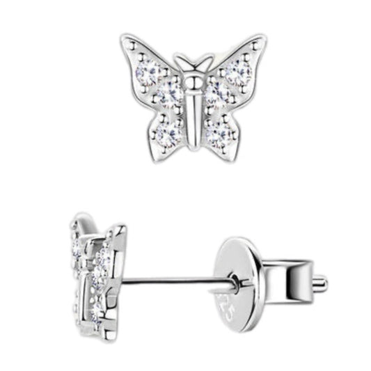 Moissanite Butterfly Stud Earrings