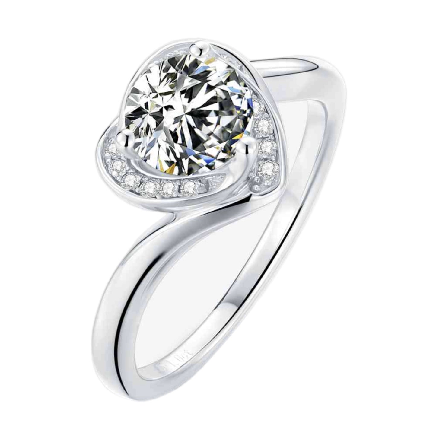 Moissanite Sterling Silver Solitaire Ring