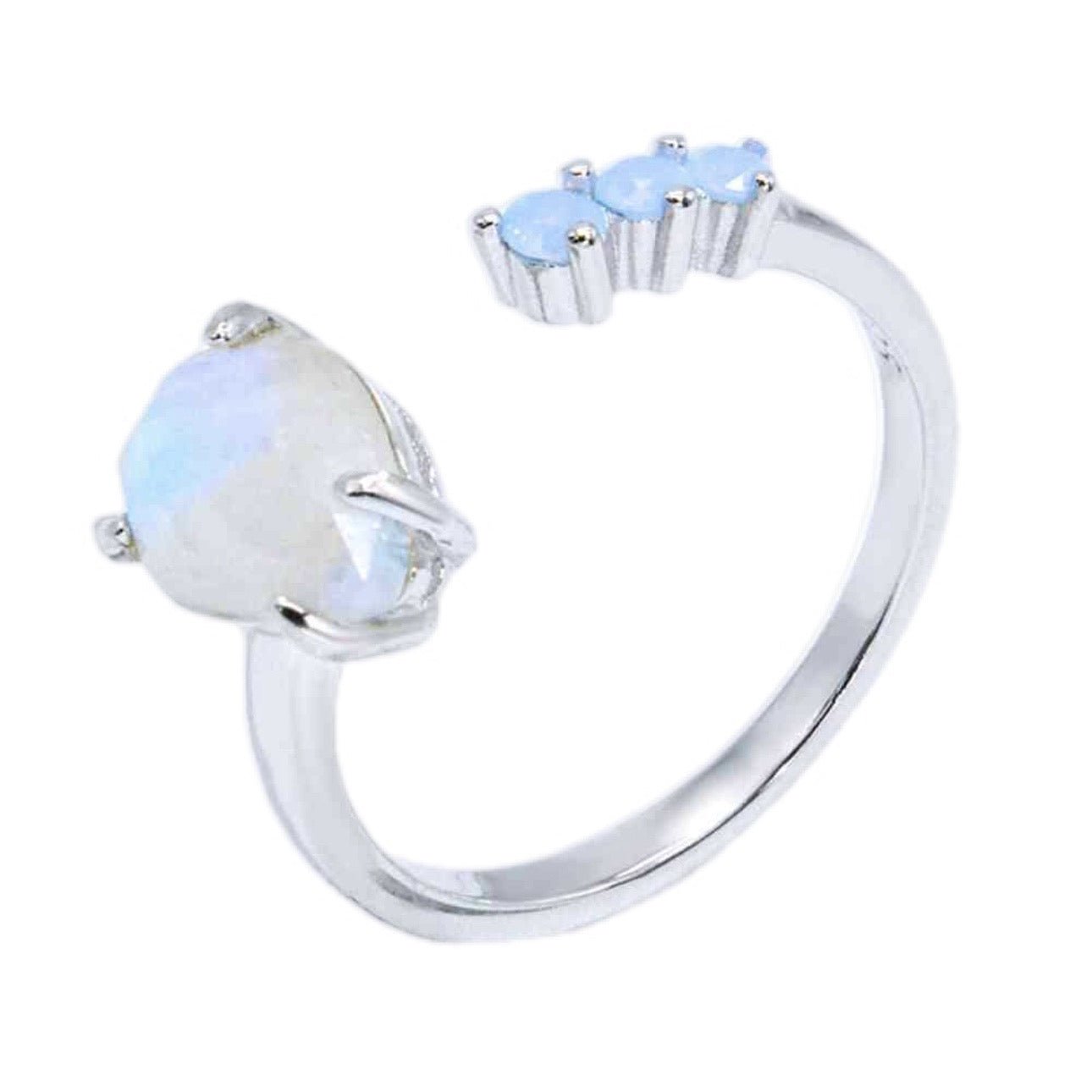 Rainbow Moonstone Cuff Ring