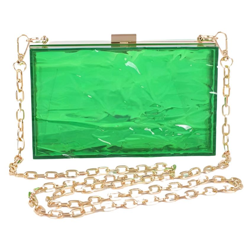 Textured Transparent Box Clutch