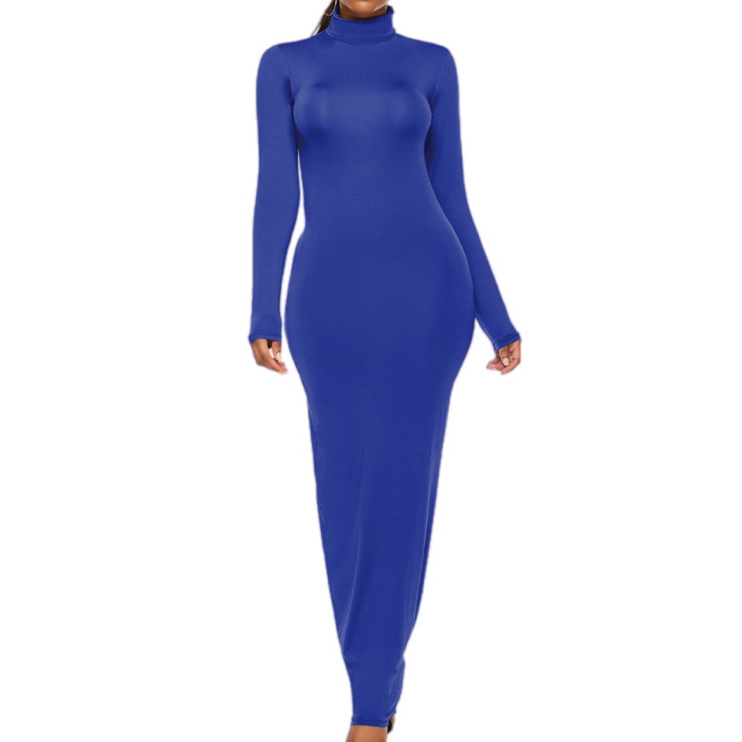 Sleek Turtleneck Long Sleeve Maxi Dress