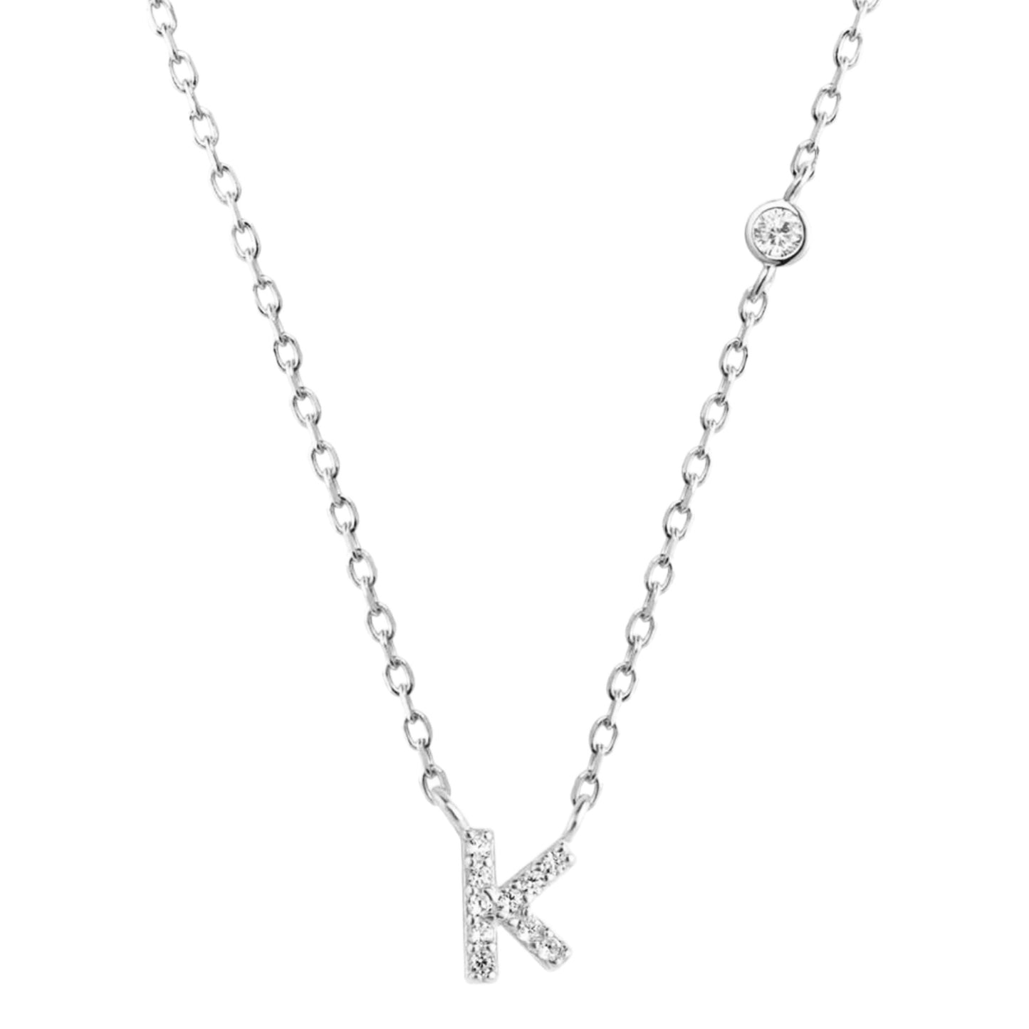 CZ Initial Charm Necklace - G to K