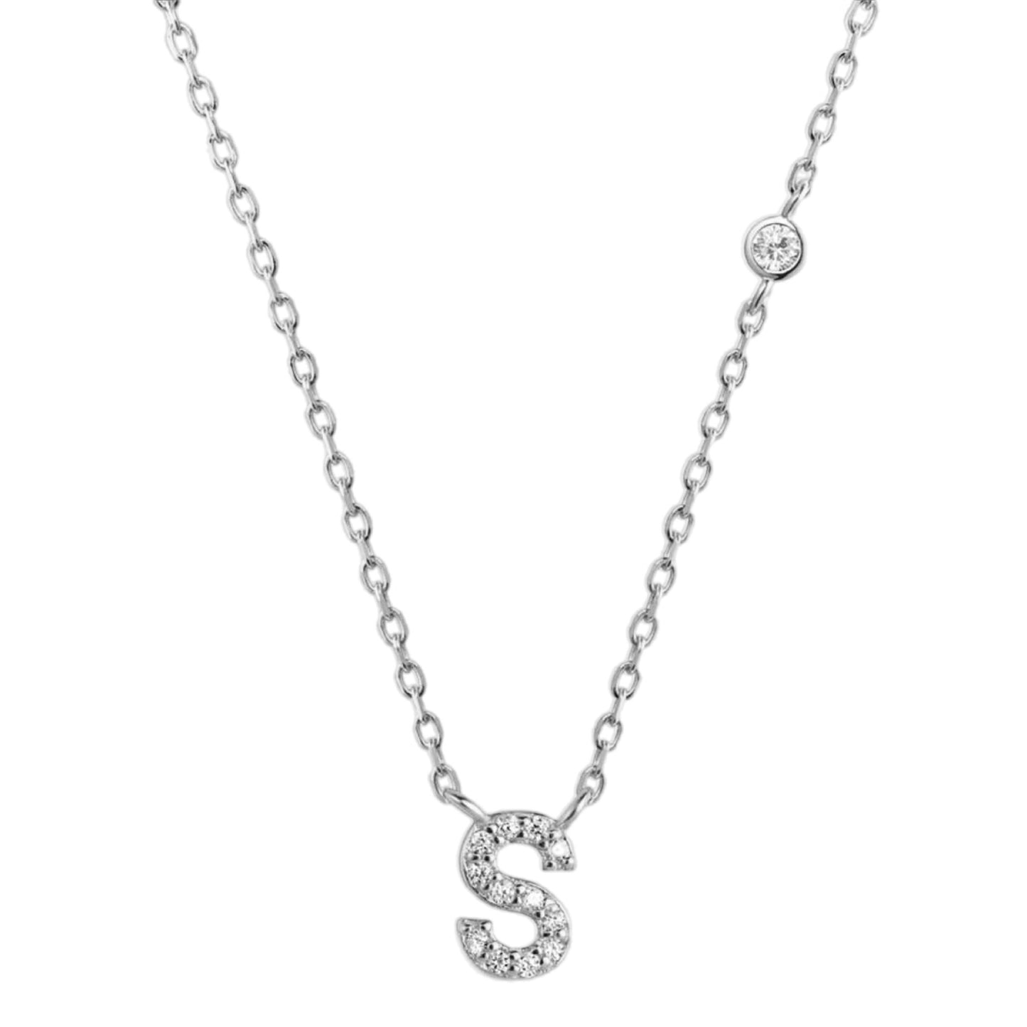 CZ Charm Necklace Q to U