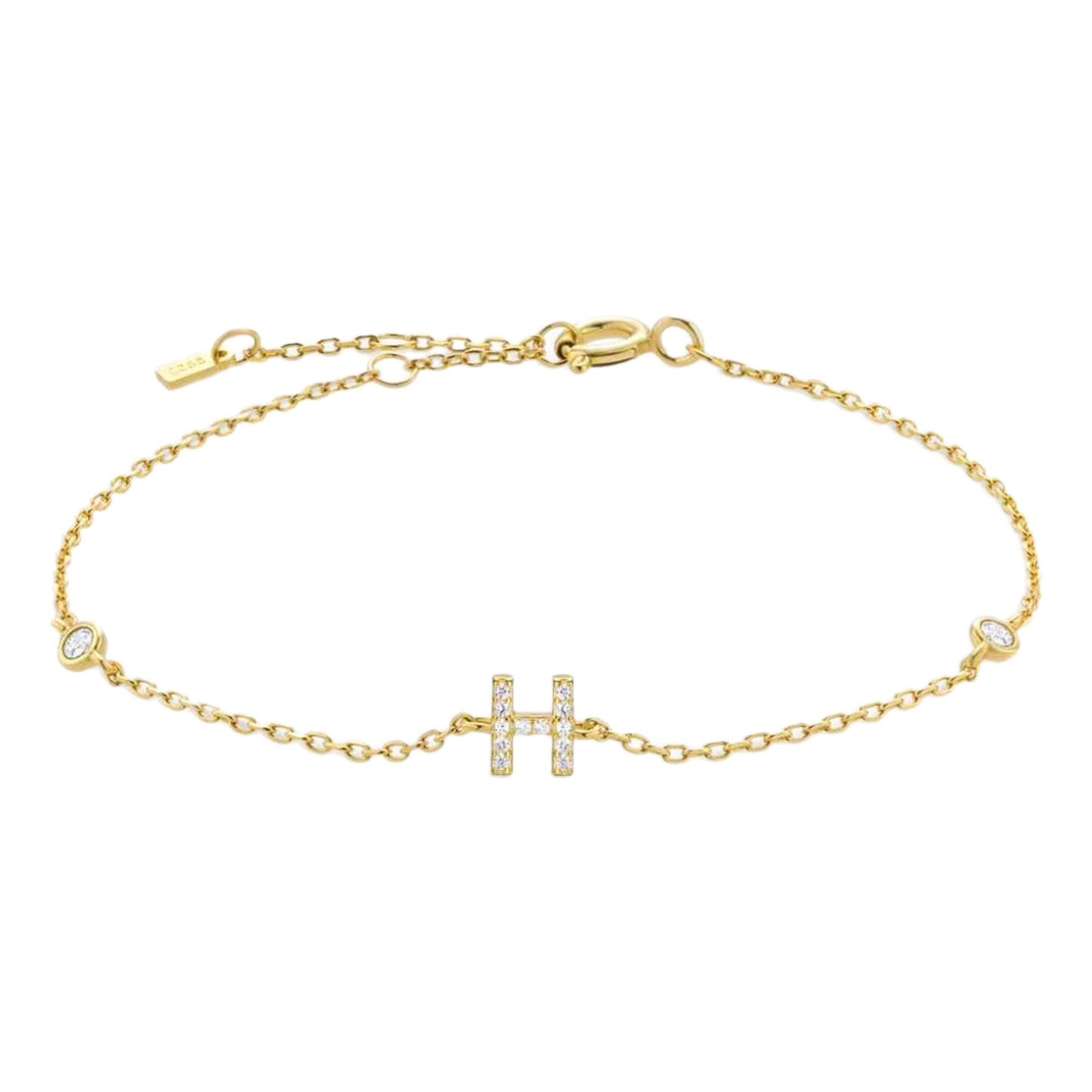 CZ Initial Charm Bracelet - G to K