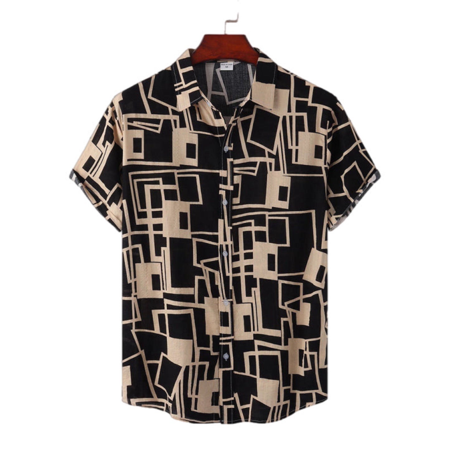 Button Up Short Sleeve Print Shirt