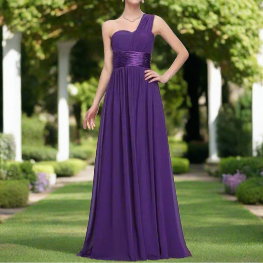 One Shoulder Evening Gown