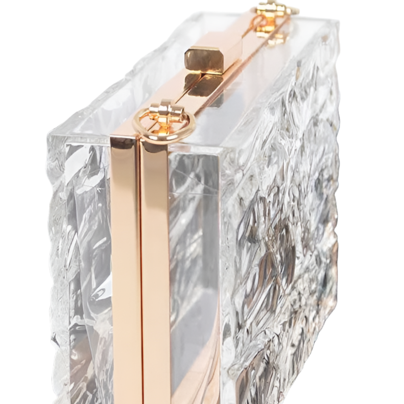 Textured Transparent Box Clutch