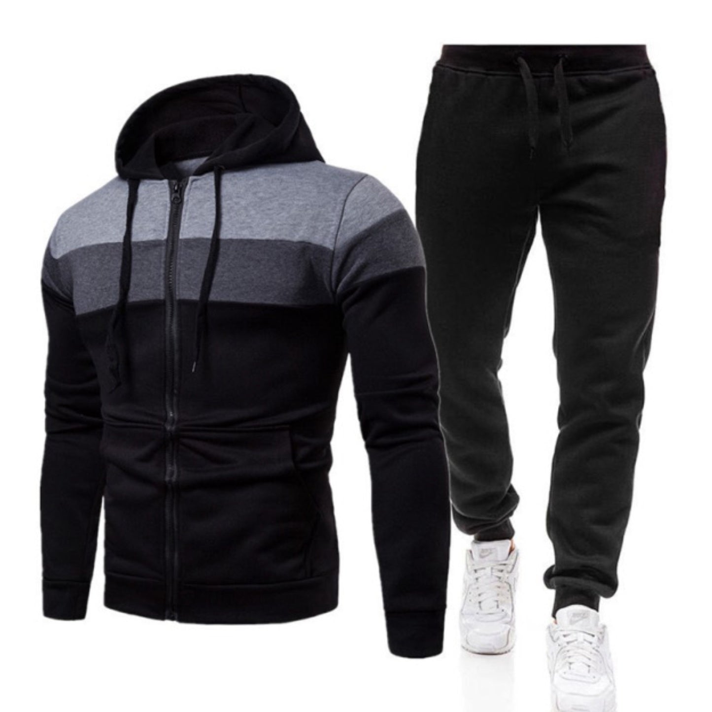 Men's Color Block Sweatshirt & Pant Set