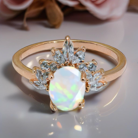 Rose Gold Opal Ring