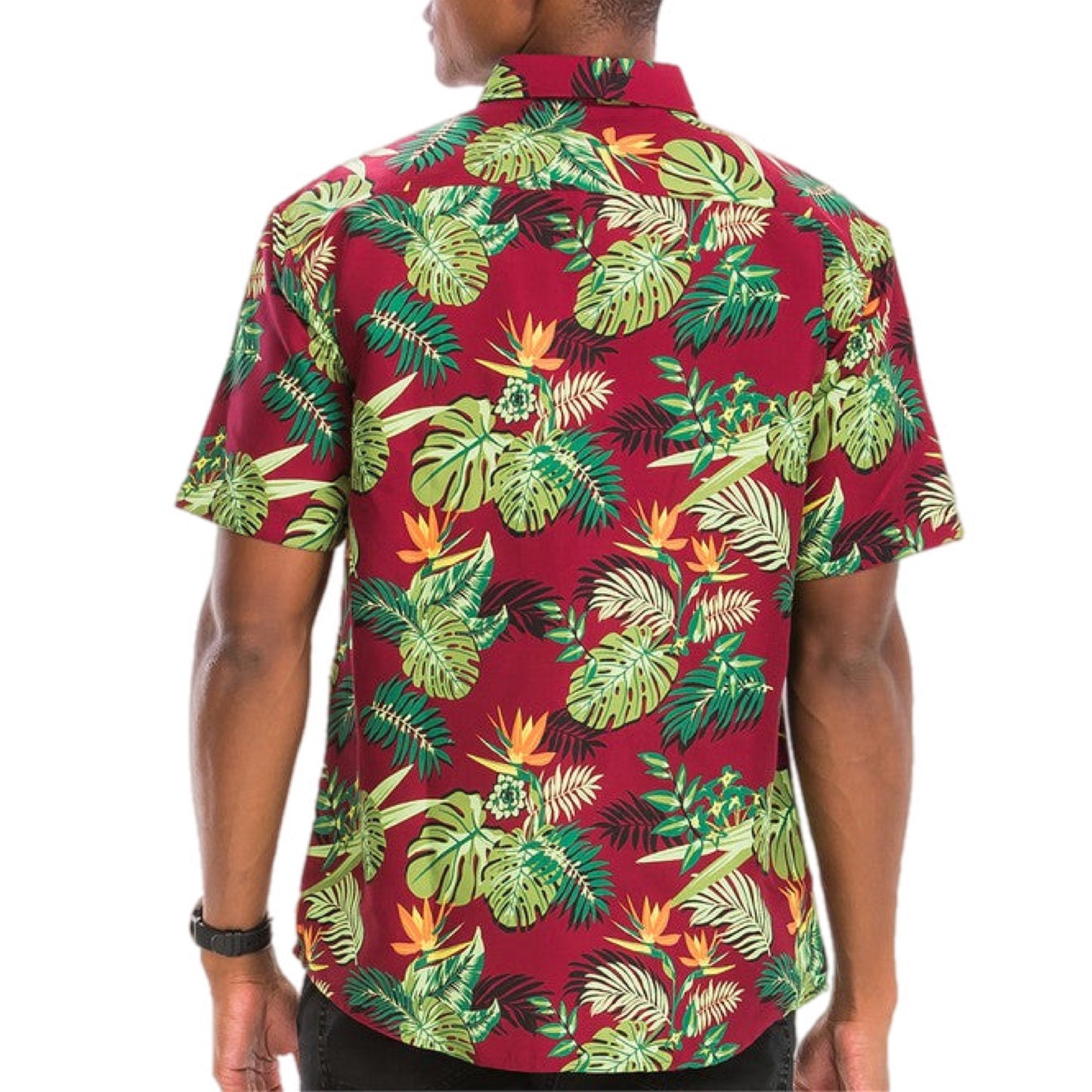 Tropical Foliage Festive Button-Up Shirt