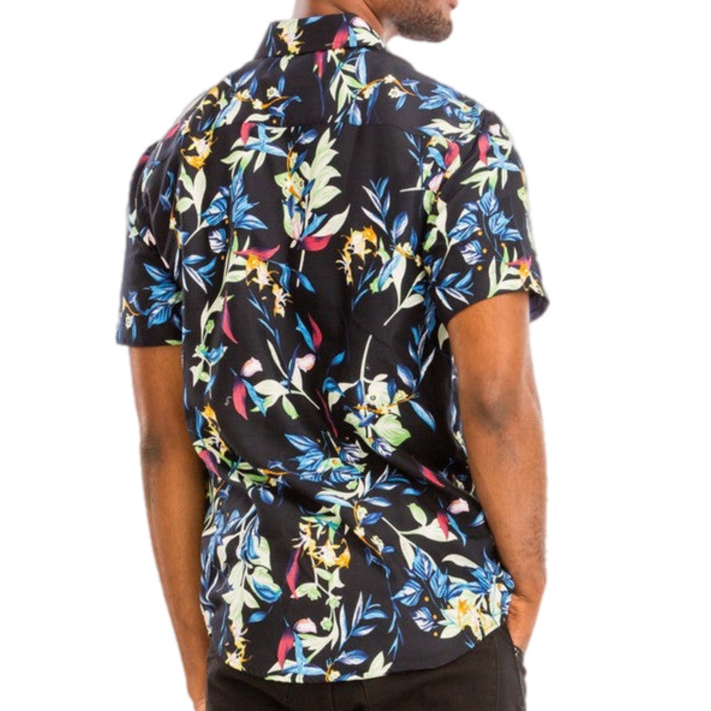 Tropical Night Floral Button-Up Shirt