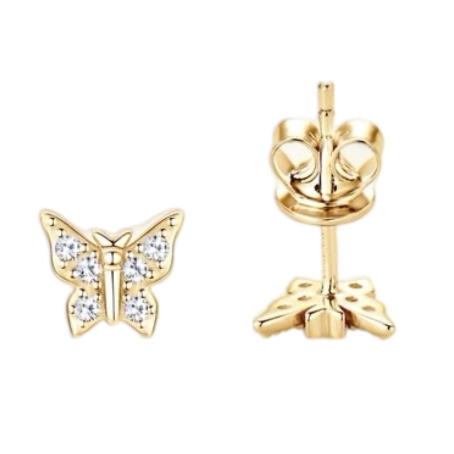 Moissanite Butterfly Stud Earrings