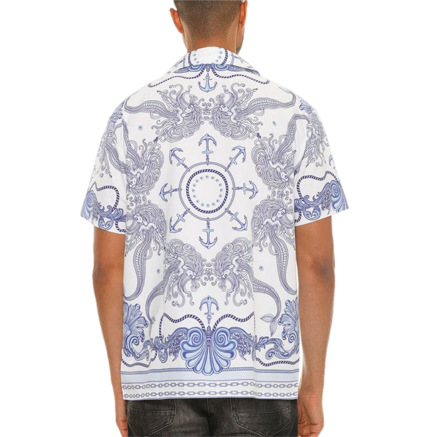 Vintage-Inspired Paisley Print Camp Shirt