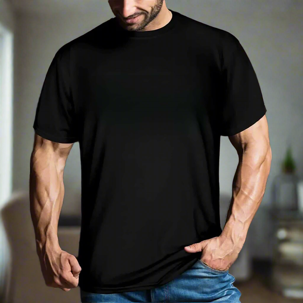 Black Round Neck T-Shirt