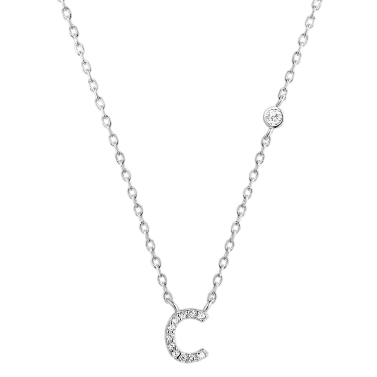 CZ Charm Necklace - A to F