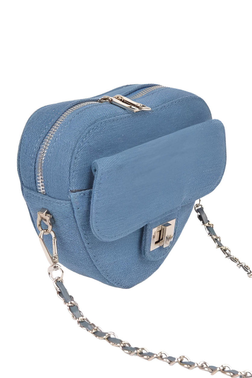 Denim Heart Shape Crossbody Bag