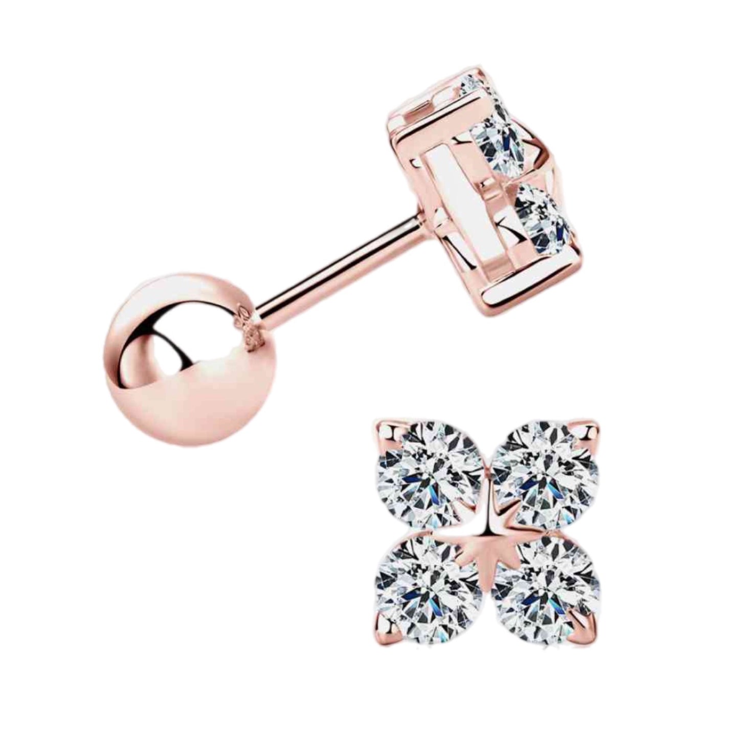 Moissanite Flower Stud Earrings